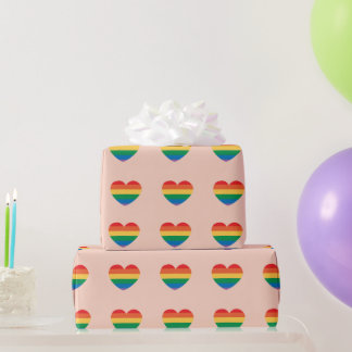 Farbenfrohe Regenbogen-Herzen Autismus Neurodivers Geschenkpapier