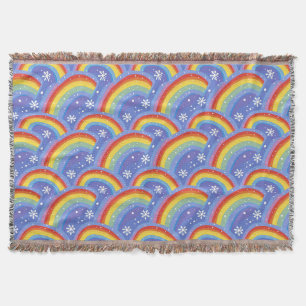 Farbenfrohe Regenbogen im Lila Hintergrund Decke