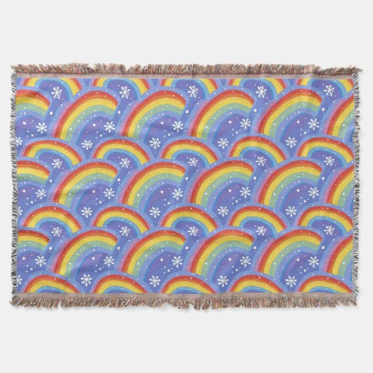 Farbenfrohe Regenbogen im Lila Hintergrund Decke (Vorderseite)