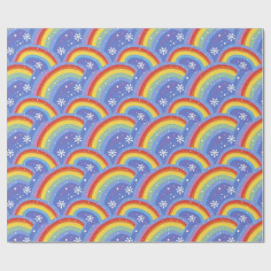 Farbenfrohe Regenbogen im Lila Hintergrund Geschenkpapier