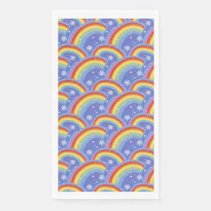 Farbenfrohe Regenbogen im Lila Hintergrund Serviette