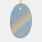 Farbenfrohe Regenbogen in Blue Sky, Foto Keramik Ornament (Links)