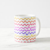 Farbenfrohe Regenbogen knistern Linien Minimal Mod Kaffeetasse (VorderseiteRechts)