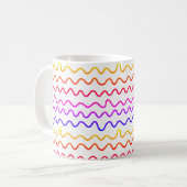 Farbenfrohe Regenbogen knistern Linien Minimal Mod Kaffeetasse (Vorderseite Links)