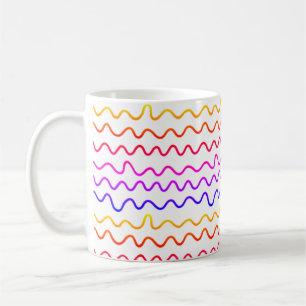 Farbenfrohe Regenbogen knistern Linien Minimal Mod Kaffeetasse