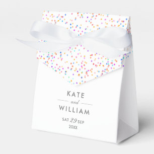 Farbenfrohe Regenbogen-Konfetti-Hochzeit Geschenkschachtel