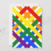 Farbenfrohe Regenbogen-Kreuzstreifen zum Geburtsta Einladung (Rückseite)