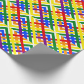 Farbenfrohe Regenbogen-Kreuzstreifen zum Geburtsta Geschenkpapier (Ecke)