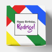 Farbenfrohe Regenbogen-Kreuzstreifen zum Geburtsta Geschenkschachtel (Oben)