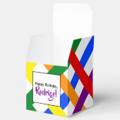 Farbenfrohe Regenbogen-Kreuzstreifen zum Geburtsta Geschenkschachtel (Geöffnet)