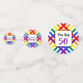 Farbenfrohe Regenbogen-Kreuzstreifen zum Geburtsta Konfetti (Rückseiten)