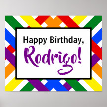 Farbenfrohe Regenbogen-Kreuzstreifen zum Geburtsta