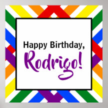 Farbenfrohe Regenbogen-Kreuzstreifen zum Geburtsta