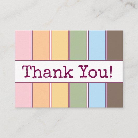 Farbenfrohe Regenbogen-Linde Vielen Dank Hinweis Visitenkarte (Vorderseite)