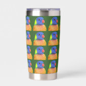 Farbenfrohe Regenbogen Lorikeet Parrot Foto Muster Thermobecher (Vorderseite)