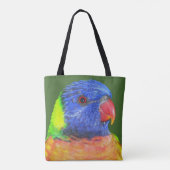 Farbenfrohe Regenbogen Lorikeet Parrot Foto Tasche (Rückseite)