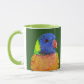 Farbenfrohe Regenbogen Lorikeet Parrot Foto Tasse (Links)