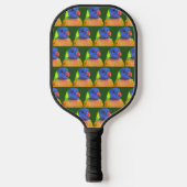 Farbenfrohe Regenbogen Lorikeet Parrot Muster Pickleball Schläger (Vorderseite)