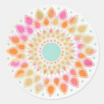 Farbenfrohe Regenbogen Lotus Blume Mandala