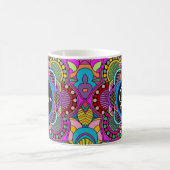 Farbenfrohe Regenbogen Mandala Doodle Art Individu Kaffeetasse (Mittel)