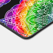 Farbenfrohe Regenbogen Mandala Schreibtischunterlage (Ecke)