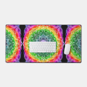 Farbenfrohe Regenbogen Mandala Schreibtischunterlage (Tastatur & Maus)