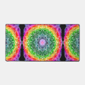 Farbenfrohe Regenbogen Mandala Schreibtischunterlage (Vorderseite)