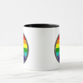 Farbenfrohe Regenbogen-Maßangabe-Friedenszeichen Tasse (Zentrum)