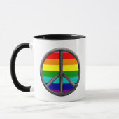 Farbenfrohe Regenbogen-Maßangabe-Friedenszeichen Tasse (Links)