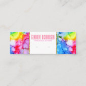 Farbenfrohe Regenbogen-Modern-Ohrring-Anzeige Mini Visitenkarte (Vorderseite)