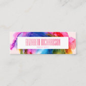 Farbenfrohe Regenbogen Moderne, trendige Abstrakte Mini Visitenkarte (Vorderseite)