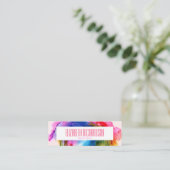 Farbenfrohe Regenbogen Moderne, trendige Abstrakte Mini Visitenkarte (Stehend Vorderseite)