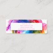 Farbenfrohe Regenbogen Moderne, trendige Abstrakte Mini Visitenkarte (Rückseite)