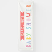 Farbenfrohe Regenbogen Modernes Babyduschbanner Banner (Vertikal)