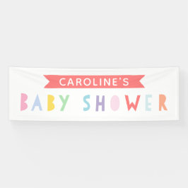 Farbenfrohe Regenbogen Modernes Babyduschbanner Banner