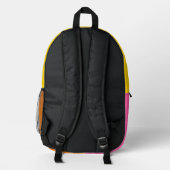 Farbenfrohe Regenbogen-Monogramm Zurück zur Schule Bedruckter Rucksack (Rückseite)