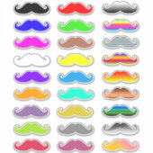 Farbenfrohe Regenbogen-Mustaches Aufkleber (Vorderseite)