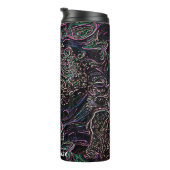 Farbenfrohe Regenbogen Nebel Marmorbläschen Linien Thermosbecher (Nach rechts gedreht)