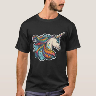 Farbenfrohe Regenbogen-Niedliche Einhorn verleiht T-Shirt