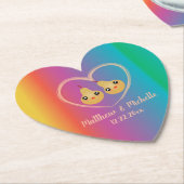 Farbenfrohe Regenbogen Ombre Perfect Pear Niedlich Untersetzer (angewinkelt)