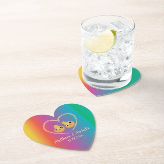 Farbenfrohe Regenbogen Ombre Perfect Pear Niedlich Untersetzer (Vor Ort)