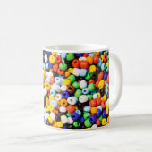 Farbenfrohe Regenbogen-Pile der Perlen Kaffeetasse (VorderseiteRechts)