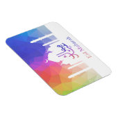 Farbenfrohe Regenbogen Polygonal Eid Moschee - Mag Magnet (Rechte Seite)