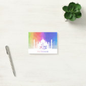 Farbenfrohe Regenbogen-Polygonalid - Hinweise nach Post-it Klebezettel (Büro)