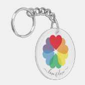 Farbenfrohe Regenbogen-Pride-Herzen Schlüsselanhänger (Vorderseite links)