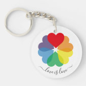 Farbenfrohe Regenbogen-Pride-Herzen Schlüsselanhänger (Vorderseite)