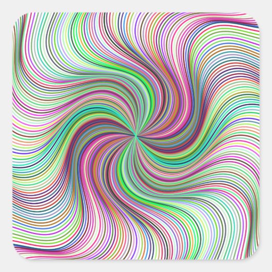 Farbenfrohe Regenbogen-Prism-Drehscheibe Quadratischer Aufkleber (Vorderseite)