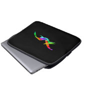 Farbenfrohe Regenbogen Pteranodon Pterodactyl Dino Laptopschutzhülle (Vorne Knopf)