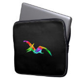 Farbenfrohe Regenbogen Pteranodon Pterodactyl Dino Laptopschutzhülle (Vorderseite Links)