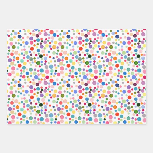 Farbenfrohe Regenbogen Punkte Abstraktes Dreieck H Geschenkpapier Set (Vorderseite 3)